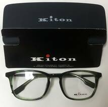 処分価格 Kiton 最高峰ブランド】イタリア製 正規新品 キートン 黒緑 高級メガネ _画像9