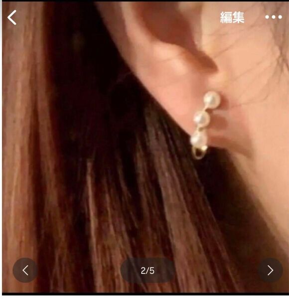 痛くない ノンホールイヤリング 上品パール×ゴールド 大人女性に人気 両耳セット