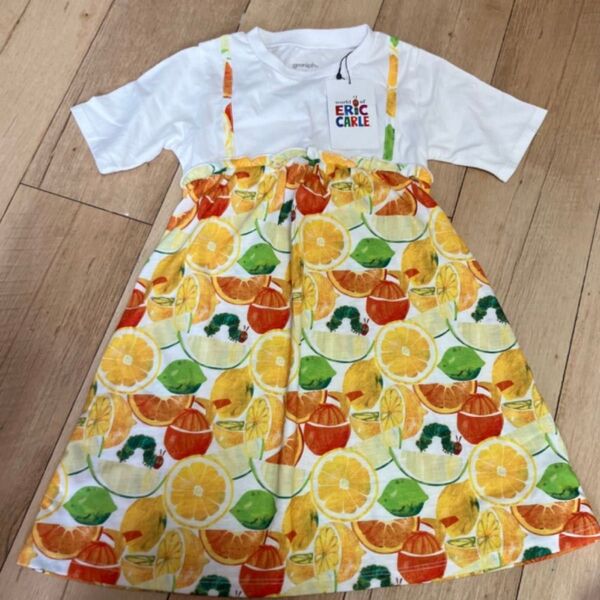 タグ有り グラニフ はらぺこあおむし キッズレイヤード ワンピース 110サイズ キッズ