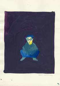 丸山直文「Untitled」1995年、紙に水彩･鉛筆【真作】, 絵画, 水彩, 人物画