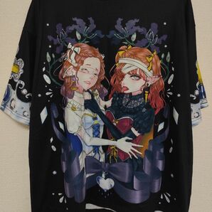 半袖Tシャツ 両面プリント 黒 フリーサイズ