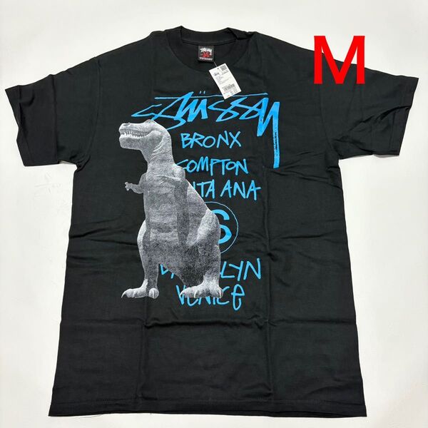 M Stussy T-Rex Tシャツ 新品 黒 恐竜 Tレックス フォト 半袖 半袖Tシャツ ダイナソー Photo