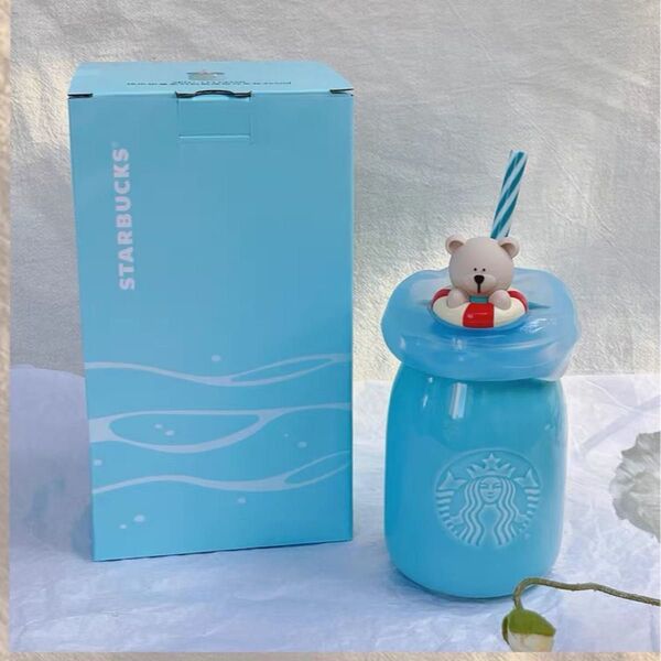 海外 スターバックス サマー ブルー ディオン マグカップ ベアリスタ