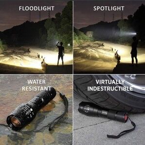 USBケーブル付き☆懐中電灯 led USB充電式 強力充電 防水 携帯984981