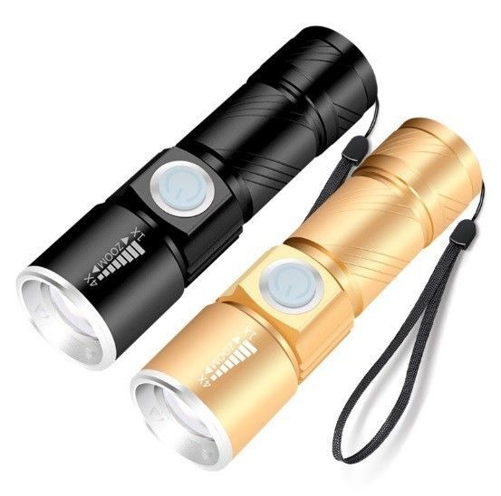 ペアセット☆2つで!超経済的 懐中電灯 led 強力 USB充電式 防水 防災256021