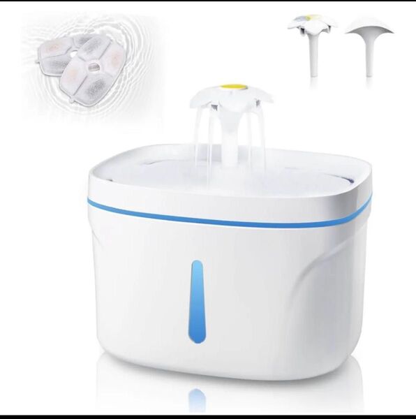 ペット用自動給水器 猫 犬 給水器 循環式 2.5L大容量 静音ポンプ LEDライト付き 水量目視可能 お留守番対応 ペット用品