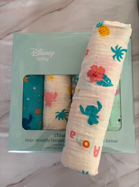 【2】aden+anais エイデンアンドアネイ おくるみ Disneys スティッチ