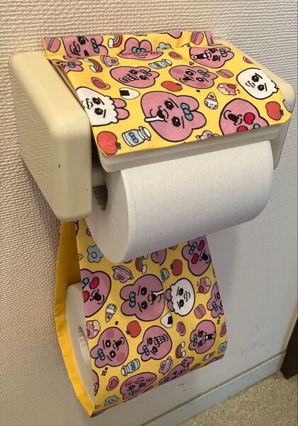 No.35 昭和、レトロ、おぱんちゅうさぎ、トイレットペーパーホルダーカバー ハンドメイド