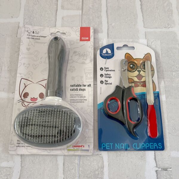 【ペットケア3点セット】 猫 犬 爪切り ブラシ