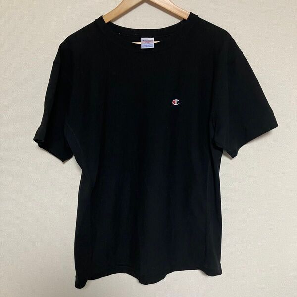 美品 チャンピオン リバースウィーブ 半袖 Tシャツ L 黒 ブラック 無地 Champion クルーネック T-SHIRT