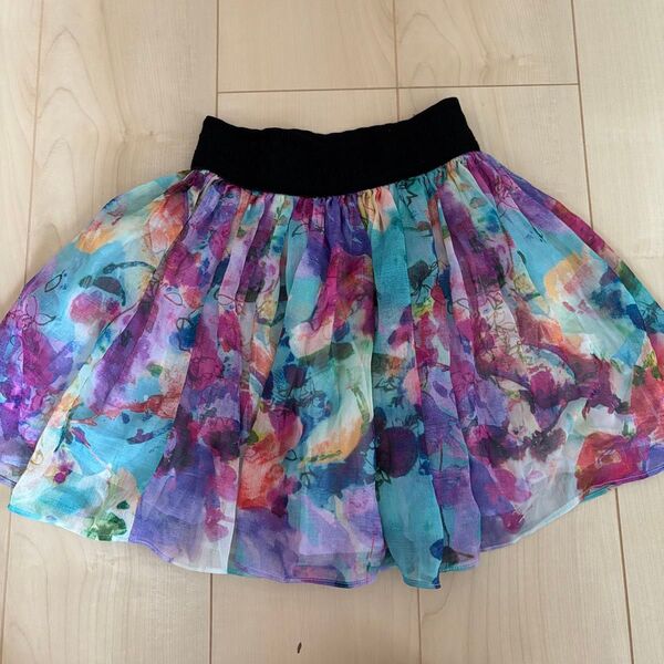 アナスイミニ ANNA SUI mini 花柄シフォンスカート 110〜120