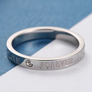 a2 指輪 Forever Love 平打 ステンレスリング Unisex シルバー【16号】