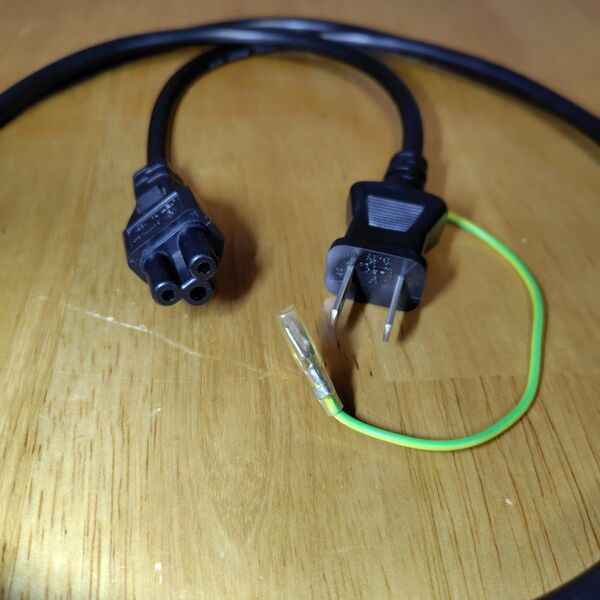 パソコン電源ケーブル 1.8m 黒色 アース線付