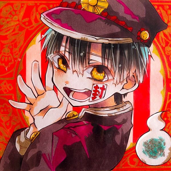 【原画】地縛少年花子くん 花子くん 手描き イラスト ファンアート 色紙