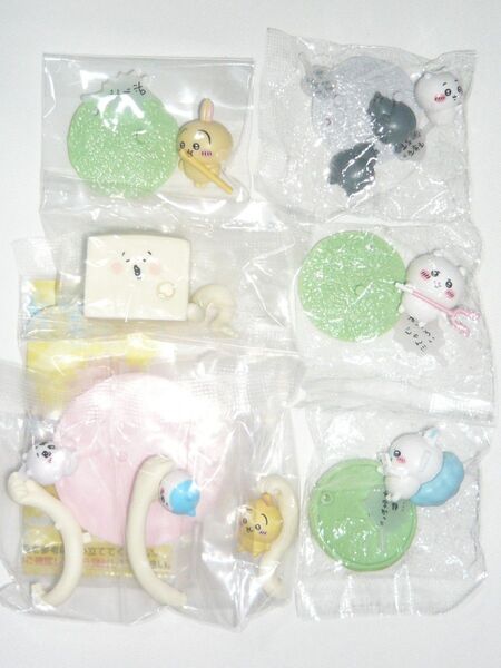 ちいかわ フィギュア 5点セット (討伐シーンフィギュア 豆腐擬態型 ガチャ/チョコサプ ちいかわ モモンガ ラジオ体操 うさぎ)