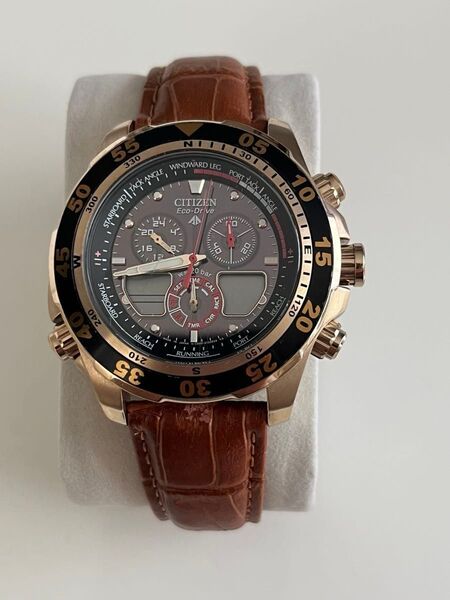 CITIZEN Eco-Drive 腕時計 ゴールド ブラウン Promaster クロノグラフ メンズ