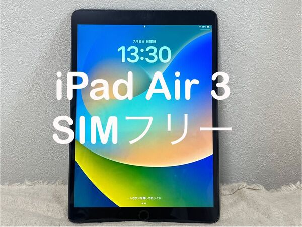 iPad Air3 (第3世代) Wi-Fi+Cellular セルラー SIMフリー スペースグレイ 64GB バッテリー94%