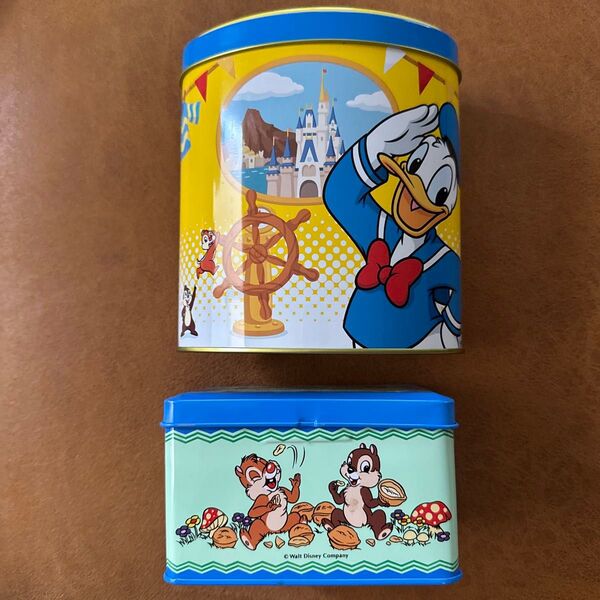 ディズニー ドナルドダック チップとデール 缶ケース 2個セット