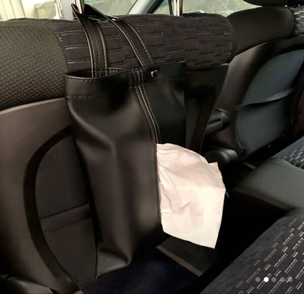壁掛け 車用 PUレザー ティッシュケース カバー 車用品 アクセサリー レザーボックス ティッシュ 取り付け ブラック