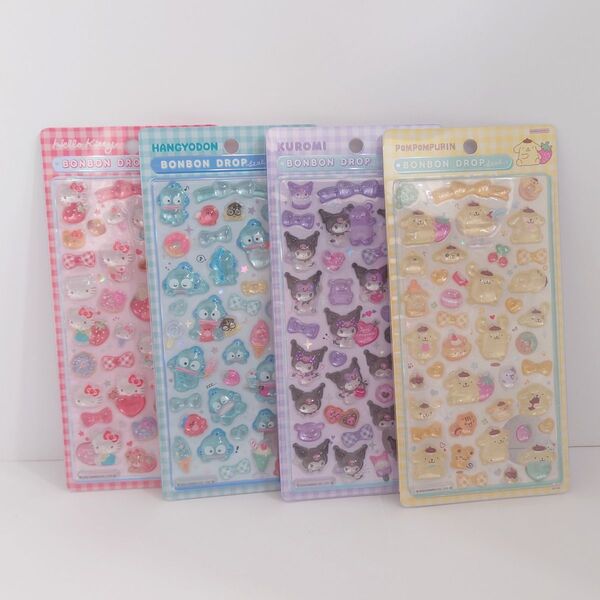 新品☆サンリオ・ボンボンドロップシール☆4柄セット