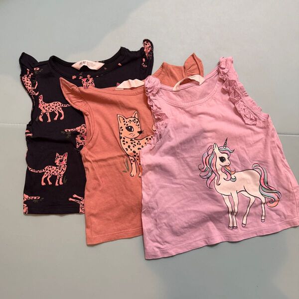 H&M キッズ ノースリーブトップス 3枚セット
