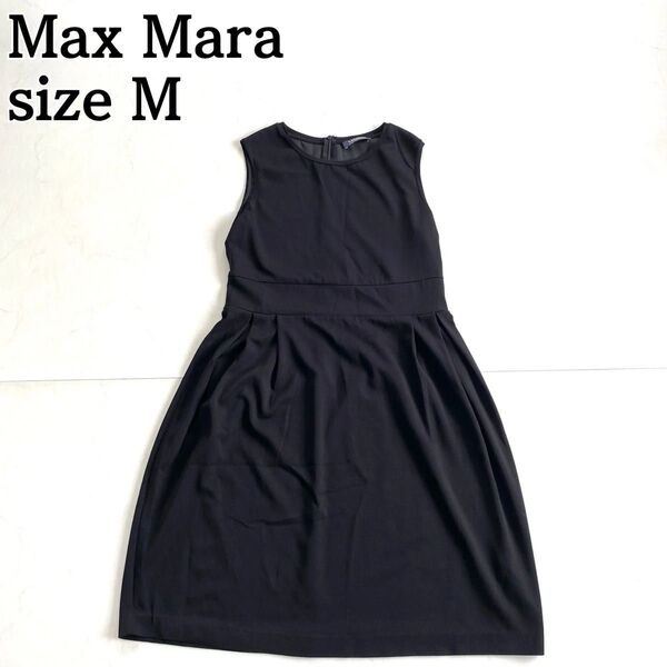 美品★'S MaxMara ひざ丈ワンピース ドレスノースリーブ 黒 M 価格の相談大歓迎です♪