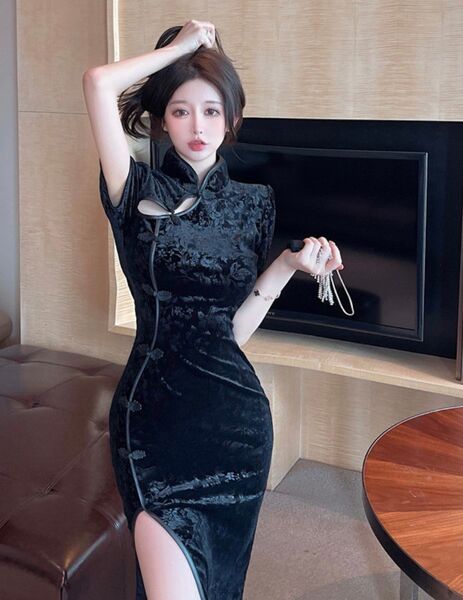 チャイナドレス セクシー チャイナ服 新品 コスプレ衣装 Lサイズ ナイトドレス