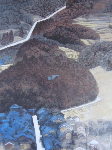 Yoshio Nishihisamatsu, [Sanctuaire Asukaimasu], Provenant d'une rare collection d'art encadrant, Nouveau cadre inclus, En bonne condition, frais de port inclus, sca, Peinture, Peinture à l'huile, Nature, Peinture de paysage