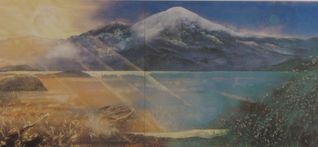 Keigo Kimura, [Pays des lacs lointains], Provenant d'une rare collection d'art encadrant, Nouveau cadre inclus, En bonne condition, frais de port inclus, peintre japonais, Peinture, Peinture à l'huile, Nature, Peinture de paysage