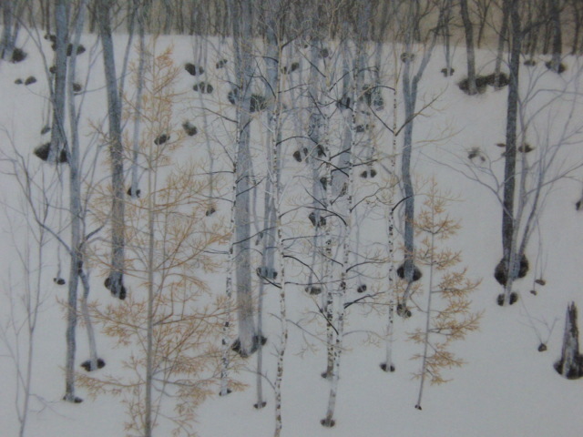Tsuneyo Suzuki, [Bosquet d'hiver], Provenant d'une rare collection d'art encadrant, Nouveau cadre inclus, En bonne condition, frais de port inclus, peintre japonais, Peinture, Peinture à l'huile, Nature, Peinture de paysage