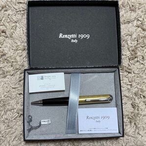 送料無料 新品未使用 Renzetti レンツェッティ 高級ボールペン1909 Italy ゴールド 万年筆 ブラック