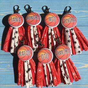 タッセルキーホルダー 名前入り バスケットボール チーム 名入れ 卒団 卒業 ミニバス プレゼント 中学 高校 マネージャー