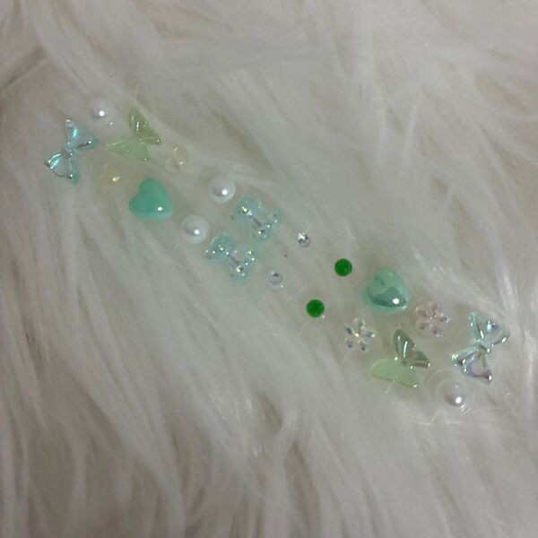 耳つぼジュエリー 耳ツボ シール ピアス イヤリング アクセサリー 推し活 シルバー 緑 グリーン リボン