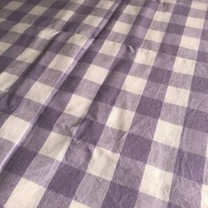 薄紫 チェック 生地 ハンドメイド 値下げしました。