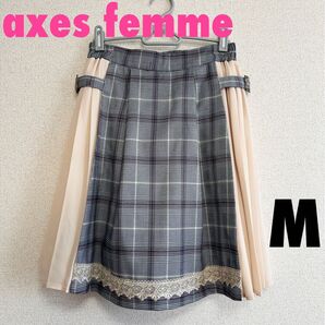 axes アクシーズファム M チェック柄キュロット スカパン レース ロリータ