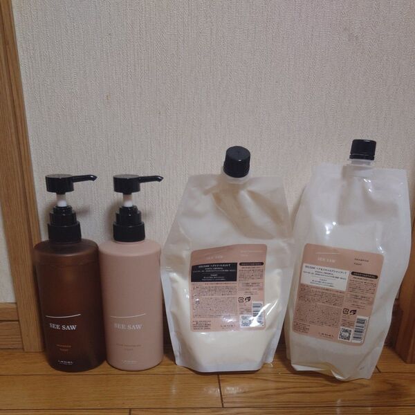ルベル SEESAW ヘアスキャルプシャンプーT 500ml / ヘアトリートメントT 500ml セット+詰替セットT