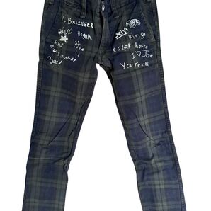 GO TO HOLLYWOOD チェック柄 落書きパンツ ブラックウォッチチェックパンツ 150