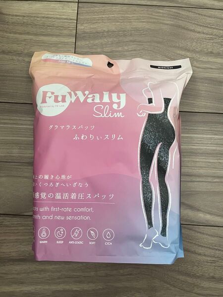 新品未使用 グラマラスパッツ ふわりぃスリム 着圧レギンス ミッドナイト M-L