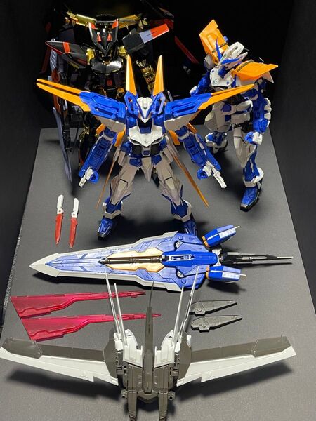 ジャンク 素組完成品 MG ガンダムアストレイ ブルーフレームD セカンドリバイ 1/100 ゴールドフレームアマツ 天