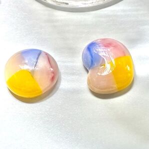 ガラスパーツ ハンドメイド用 アクセサリーチャームパーツ 2個入