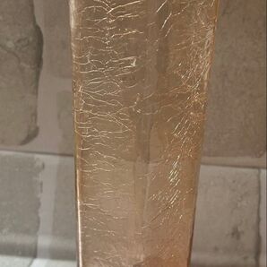 花瓶 クラック加工ガラス 五角形 ピンク オレンジ フラワーベース 花器 花瓶