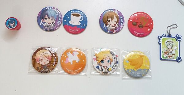 プロセカ 青柳冬弥 MEIKO 天馬司 鏡音レン 白石杏 サンリオコラボ日野森志歩 缶バッジ、スタンプ、キーチェーン