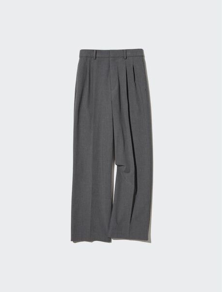 UNIQLO ツータックワイドパンツ グレー Sサイズ