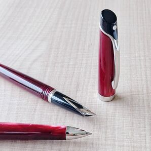 シェーファー VLR バーガンディ パラディウムトリム 万年筆 & ボールペン セット ペン先14K SHEAFFER
