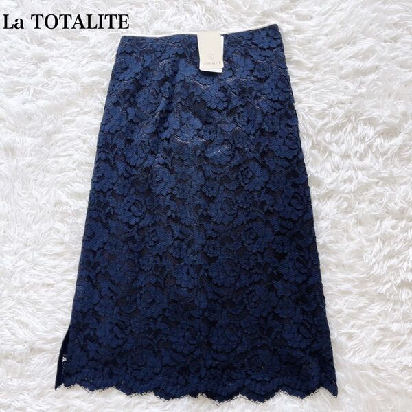 【新品】La TOTALITE パイピング レース タイトスカート 花柄 38