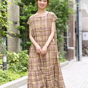 チチカカ ハンドペイントチェックワンピース サイズフリー