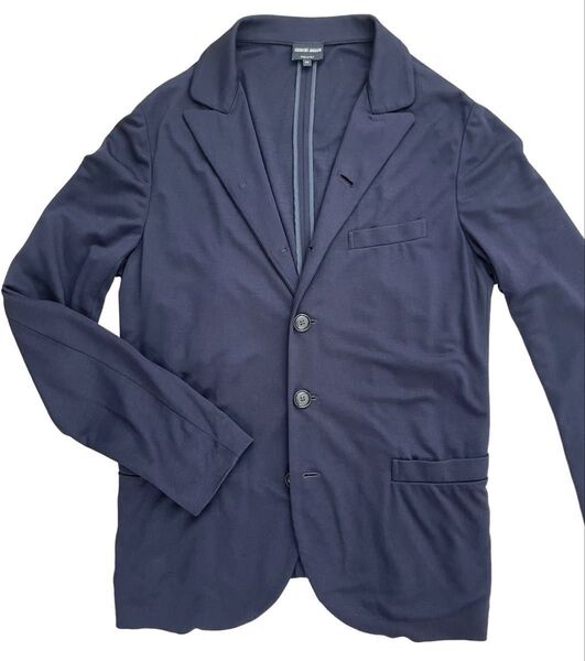 『ARMANI』 / アルマーニ ネイビー ブルー ジャージー ストレッチ ジャケット 48 Mサイズ 新品未使用品