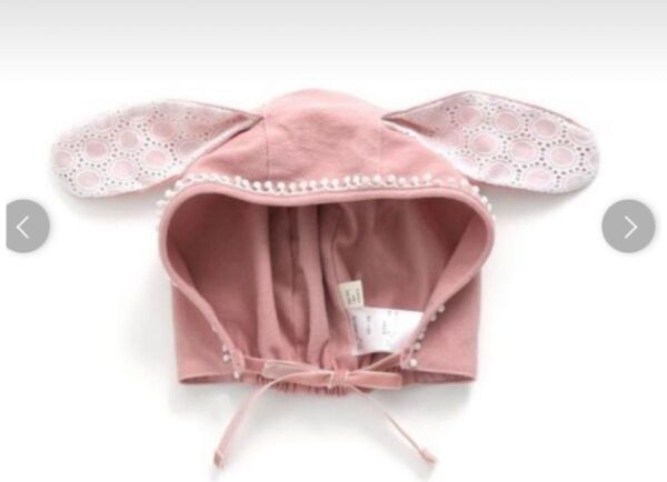 新品 アプレレクール うさ耳 ベビー 帽子 ボンネット ピンク 赤ちゃん