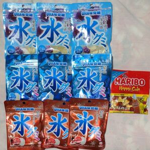 UHA味覚糖 氷グミ9個&HARIBO 1個 まとめ売り