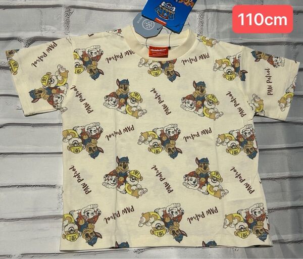 パウパトロール 半袖 Tシャツ ティシャツ 110cm 夏服 トップス チェイス マーシャル 半袖Tシャツ 総柄 男の子 女の子
